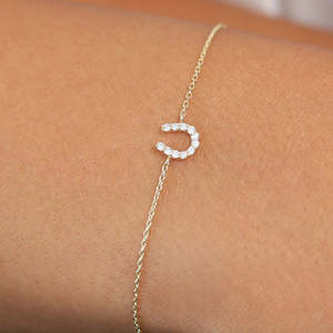 Pulsera de Plata de Ley 925 de Alta Calidad, Chapada en Oro, con Hermosa Piedra de Moissanita, Amuleto de Herradura de la Suerte para Mujer - Product Image 2