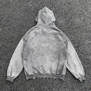 Sweat à capuche délavé pour homme, effet vintage, en molleton de coton, coupe décontractée, capuche ajustable, style streetwear confortable - Product Image 6