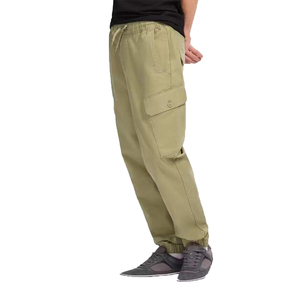 Men's Olive Green <b>Pants</b> Elastic Waist Midweight Cotton Casual Joggers With Side Pockets Spring Wear Customized color and design - Product Image 3