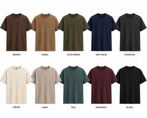 เสื้อยืดคอกลมแขนสั้นผู้ชาย สีพื้น ผ้าฝ้าย ทรงปกติ สไตล์ลำลอง คุณภาพสูง ผ้าเจอร์ซีย์ถัก - Product Image 6
