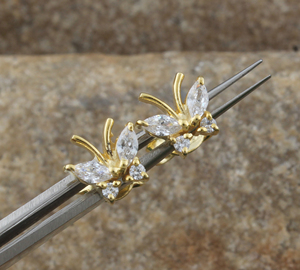 Pendientes de Plata de Ley 925 con Circonita Cúbica, Chapados en Oro de 18K, Joyería Minimalista para Mujer, Venta al por Mayor - Product Image 6