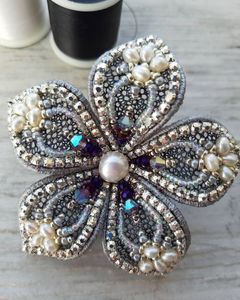MD HANDICRAFTS Decorative Embroidery Beaded Brooch <b>Pin</b> with Customizable Design for Women & Children's Wedding Party Outfit - Product Image 5