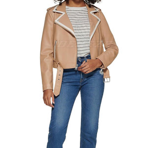Veste en cuir pour femme, design de logo personnalisé, vêtements de mode, veste en cuir respirante de bonne qualité - Product Image 4