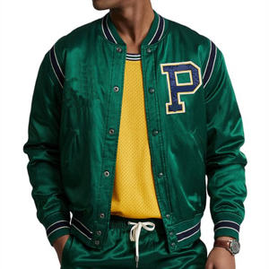 Chaquetas Universitarias Personalizadas y Elegantes, Bordado en Seda, Venta al Por Mayor, Chaqueta Varsity de Satén para Hombre, Chaqueta de Béisbol Varsity de Satén - Product Image 4