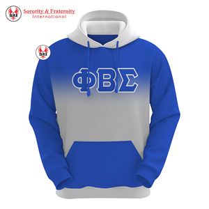 Sweat-shirts en coton épais de qualité supérieure, taille plus, deux couleurs, logo personnalisé imprimé, sweat-shirt oversize Phi Beta Sigma pour hommes - Product Image 1