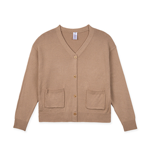 Premium Solid Color Women Vietnam Cable Knit <b>Cardigan</b> 4 Button Pocket Full CRAZIGOODS Casual V-neck Winter Anti-Wrinkle <b>Thick</b> - Product Image 2