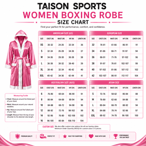 Bata de Boxeo Unisex TAISON SPORTS, 240 GSM, Tela de Cuero, Absorbe la Humedad, Rosa y Negro, Logotipo Personalizado por Sublimación, Diseño con Ribete - Product Image 3