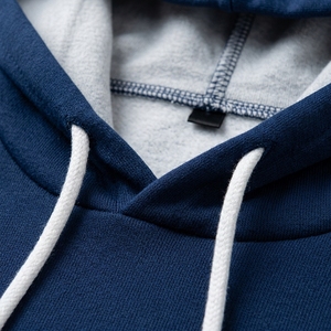 Sudadera con Capucha para Hombre, Casual, con Mangas a Rayas, Forro Polar Cálido, con Logotipo Personalizado, Gruesa, para Deportes al Aire Libre en Invierno - Product Image 4