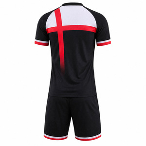 Uniforme de handball respirant personnalisé pour hommes, noir, rouge, blanc, 100% polyester, manches courtes, équipes nationales - Product Image 2