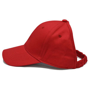Red Ponytail <b>Baseball</b> <b>Cap</b> 3D Embroidery Logo Unisex Leather Adjustable Breathable Casual Outdoor Spring Summer Adult - Product Image 3