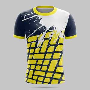 Maillot de football sublimé pour homme, manches courtes, anti-transpiration, coupe athlétique, col rond, design dégradé, toutes saisons - Product Image 6