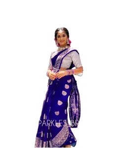 Organic Banarasi Sarees Soft and Beautiful Rich Pallu and Jacquard Work Indian & Pakistani Clothing