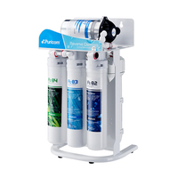 Sistema de Ósmosis Inversa de Flujo Directo Puricom CE-6T-DE Aura Cebilon con Bomba Eléctrica Debajo del Fregadero Incluida, Sistema Doméstico 110/220V