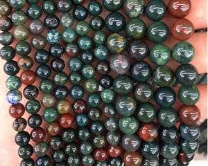 Cuentas de Jaspe Sanguíneo Rojo Verde, Cuentas Redondas de Piedra Natural para la Fabricación de Joyas y Manualidades DIY - Product Image 4