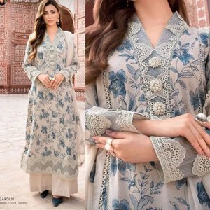 <b>Women's</b> Floral Printed Cotton <b>Kurta</b> Kurti Loose Fit Floor-Length Traditional Ethnic Wear for India Pakistan Casual All Seasons - Product Image 3