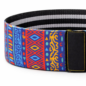 Banda de Resistencia de Goma con Estampado Tribal Multicolor para Mujer, Ecológica, de Alta Elasticidad, Antideslizante, para Glúteos y Cadera - Product Image 3