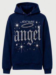 เสื้อผ้าสตรีทแวร์ทรงโอเวอร์ไซส์แบบยูนิเซ็กซ์  ผ้าคอตตอน 100%  ลายกราฟิกวินเทจ  ตกแต่งด้วยคริสตัล  ซักย้อมแบบแอซิดวอช  รักษ์โลก - Product Image 3