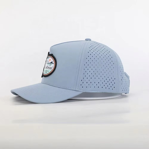 Casquette de sport à 5 panneaux avec logo brodé de haute qualité, découpe laser, polyester, casquette de baseball personnalisée, vente en gros - Product Image 4