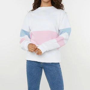 เสื้อสเวตเตอร์คอกลมแขนยาวสำหรับผู้หญิง สีชมพู ฟ้า ขาว ถักลาย สวมใส่สบายๆ ในฤดูใบไม้ร่วง - Product Image 3