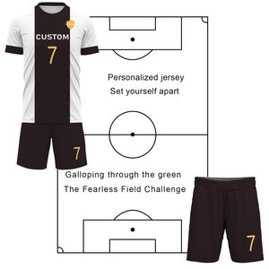 High Quality Men's Adult Soccer Uniform 100% Polyester Quick Dry & Breathable Short Sleeve O-Neck Custom Team Name - Product Image 5