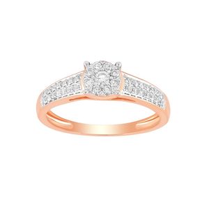 Wholesale 14K Rose <b>Gold</b> Diamond Cluster Engagement <b>Ring</b> Pave <b>Set</b> Band Round Cut Real Diamond Wedding <b>Ring</b> For Women Jewelry - Product Image 2