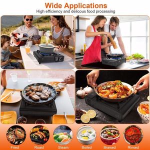 Fornello da Campeggio Portatile a Doppia Alimentazione 3300W con Eiezione Automatica del Serbatoio Singolo, Accensione Piezoelettrica, Compatibile con Bombole di Butano - Product Image 6