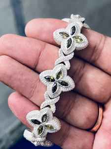 Bracelet à maillons infinis en argent sterling 925, serti de diamants Moissanite taille marquise et taille ronde, style hip-hop, bijoux de mode bling-bling - Product Image 1