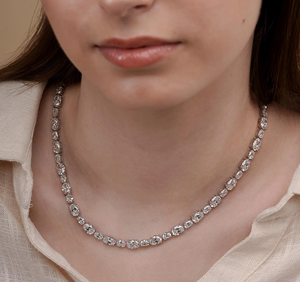 Collar de Diamantes Cultivados en Laboratorio con Certificado IGI, Cadena de Oro, Corte Ovalado, Estilo Vintage Minimalista, Joyería Fina, Regalo para Mujer - Product Image 4