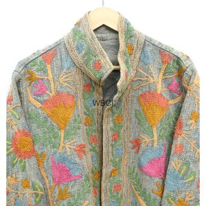 เสื้อแจ็คเก็ตฤดูหนาวผู้หญิงคุณภาพสูง งานแฮนด์เมด ปักลายซูซานี ผ้าฝ้ายถักลายทาง สไตล์ชาติพันธุ์ - Product Image 4
