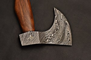 Damascus Steel 18" Bearded Viking Hatchet Hand Forged Wood <b>Handle</b> Outdoor Camping Hunting Survival <b>Axe</b> OEM ODM OBM Wholesale - Product Image 4