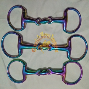 Venta al por mayor Horse Bit Rainbow Eggbutt Snaffle Horse Bits Múltiples colores Equine Ecuestrian Products Custom - Product Image 4