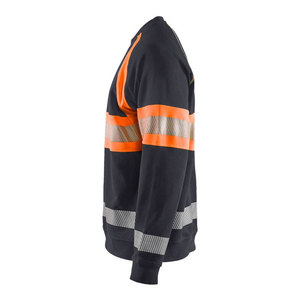 Camisetas de Seguridad Reflectantes, Ropa de Trabajo de Alta Visibilidad para Hombre, Gris/Naranja, Camisetas de Alta Visibilidad con Cinta Reflectante - Product Image 3