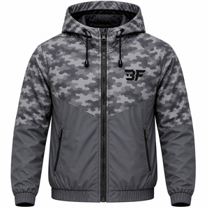 Veste coupe-vent personnalisée, design camouflage, veste coupe-vent décontractée tendance, manteau pour homme, vêtements d'extérieur automne-hiver, veste coupe-vent - Product Image 3