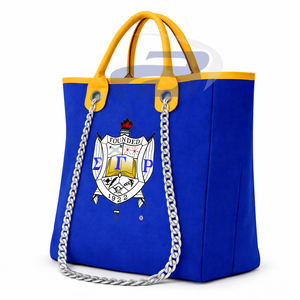 Bolsa de Lona Resistente Azul Rey y Dorado con Correa de Cadena, Gran Capacidad, Alta Calidad, de la Hermandad Sigma Gamma Rho, Bolsa de Moda SGR - Product Image 2