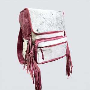 Vintage Western Cowhide Leather <b>Backpack</b> for Fringe Wholesale Fur Leather Travel Cowboy Style Rodeo <b>Large</b> Capacity <b>Backpack</b> - Product Image 1