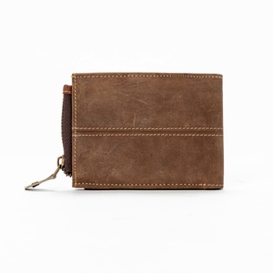 Unisex Genuine Cowhide Leather Card Holder <b>Wallet</b> with Closure and Patchwork Design - Product Image 2