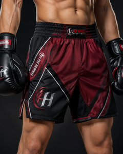 Shorts MMA pour hommes Fly Humble, imprimé numérique marron et noir, respirant, anti-humidité, sans coutures, vêtements de sport, prix de gros - Product Image 2