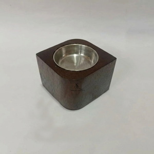 Modern Wooden <b>Bakhoor</b> Burner Unique Leaf Shape Arabic <b>Oud</b> Incense Holder Block With Removable Silver Metal Cup For Incense Use - Product Image 2