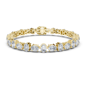 Oval Cut Lab Grown Diamond Tennis <b>Bracelet</b> DEF VVS 10K 14K <b>Solid</b> Gold Classic Prong Set Wedding <b>Bracelet</b> Fine Jewelry for Women - Product Image 3