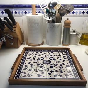 Best Quality Modern Wooden Coffee Tea Table <b>Serving</b> Platter Wood <b>Tray</b> <b>Large</b> <b>Serving</b> <b>Tray</b> with Handle for Fruits Food and Plates - Product Image 4