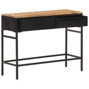 Buffet noir avec placage en bois de manguier naturel, meuble moderne pour la maison - Product Image 2