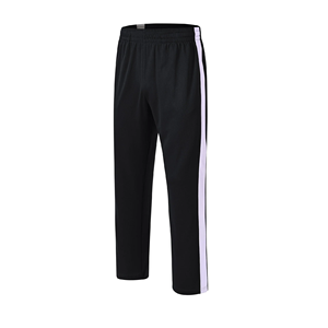 <b>Men's</b> Black Sweatpants With <b>White</b> Side Stripe Elastic Waist Casual <b>Pants</b> Breathable Knitted Midweight Trouser For <b>Men</b> - Product Image 1
