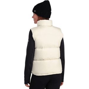 Chaqueta de Invierno Cortavientos para Mujer con Logotipo Personalizado, Cuello Alto, Sin Mangas, Impermeable, con Capucha y Relleno de Plumón Blanco - Product Image 3
