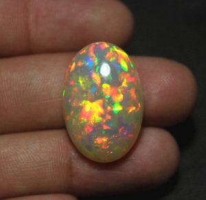 Natural Ethiopian Opal 25x17x10mm 19 Carat Brilliant Cut Color Play October Birthstone Loose Gemstone Jewelry Making Ring - Product Image 1