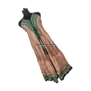 Vestido Largo Maxi de Verano para Mujer, Estilo Bohemio, Vestido Floral, Vestido de Noche, Ropa de Playa, Sari de Seda Vintage, Ropa de Diseñador - Product Image 1