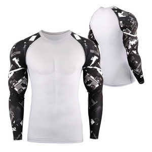 Rash Guard Manufacturer Custom Sublimation <b>Compression</b> <b>Shirt</b> OEM Wholesale Supplier Rash Guard With Logo Print - Product Image 4