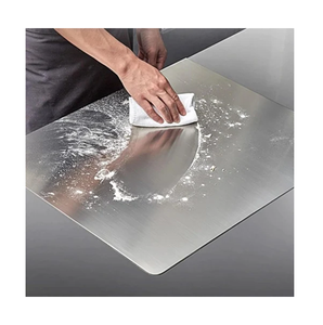 Planche à découper rectangulaire double face en acier inoxydable 100% pur, écologique, durable et lavable - Product Image 1
