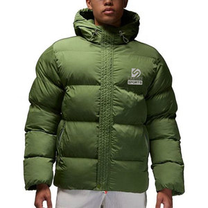 บริการ OEM เสื้อแจ็คเก็ตผ้าแคนวาสบุใยสังเคราะห์แบบมีฮู้ดสำหรับผู้ชาย คุณภาพสูง พร้อมโลโก้สั่งทำพิเศษ  โลโก้ด้านหน้า เป็นมิตรต่อสิ่งแวดล้อม กันลม เหมาะสำหรับใช้ในฤดูหนาว - Product Image 1