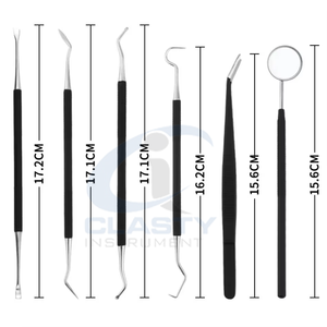 ชุดเครื่องมือผ่าตัดฝังรากเทียมแบบปลายคู่ 6 ชิ้น พร้อมด้ามจับแบบมีลายกันลื่น ผลิตจากสแตนเลส บรรจุในกล่องแบบกำหนดเอง - Product Image 5