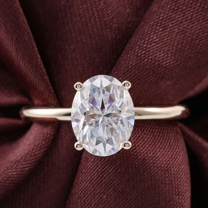 Lujo GRA certificado 14K/18K oro rosa laboratorio cultivado diamante anillo de compromiso joyería clásica de alta calidad para mujeres - Product Image 1